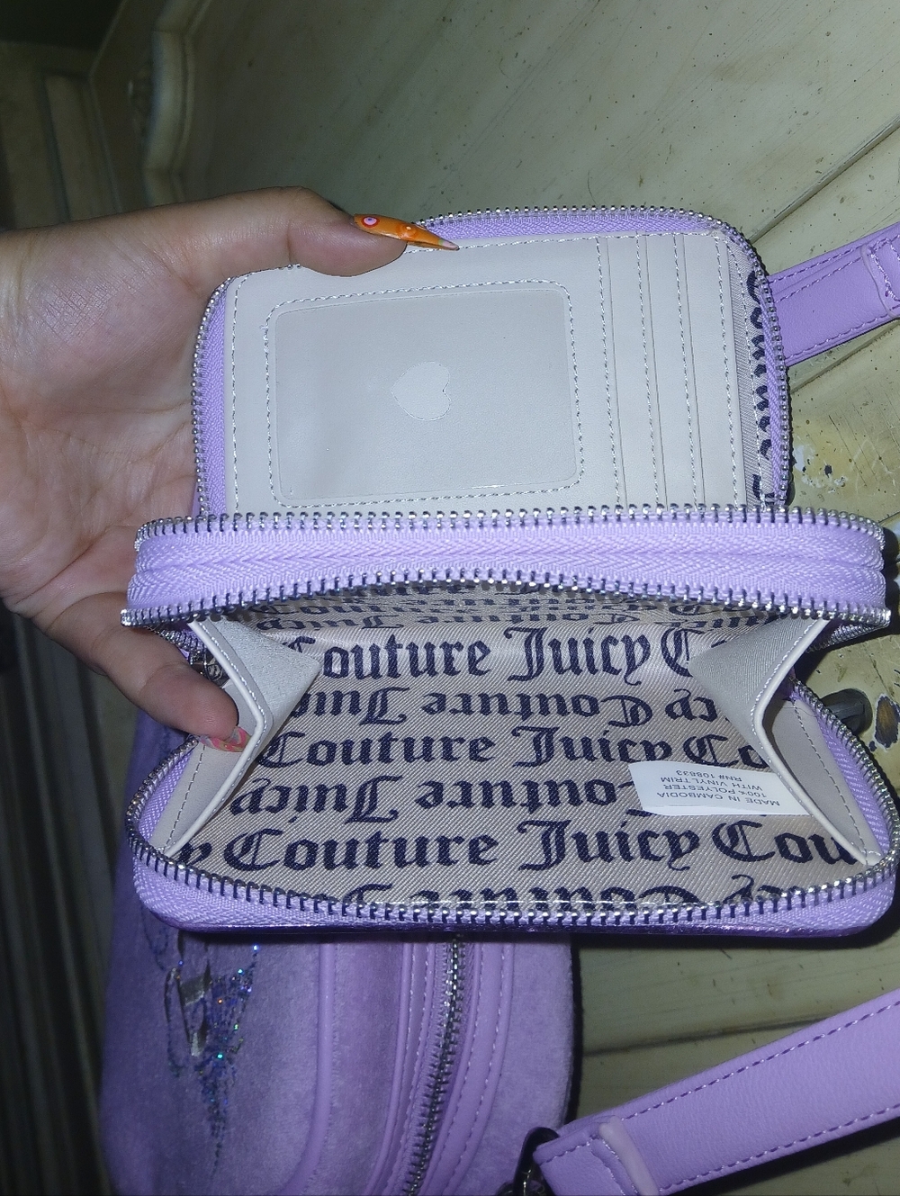 Juicy Couture Lilac Suede Crossbody Bag with Matching Wallet - Picture 11 of 12
